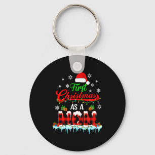 First Christmas As A Mom Plaid Xmas Expecting New  Key Ring
