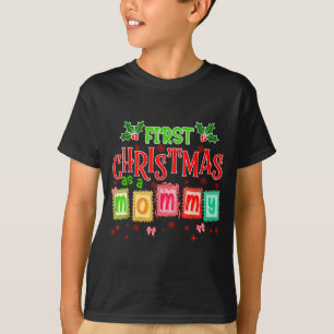 First Christmas As A Mommy 2025 Coquette Bow Match T-Shirt
