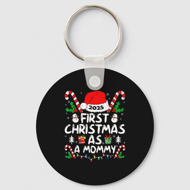 First Christmas As A Mommy 2025 Family Matching Ne Key Ring (Front)