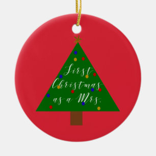 First Christmas as a Mrs Personalised Ornament