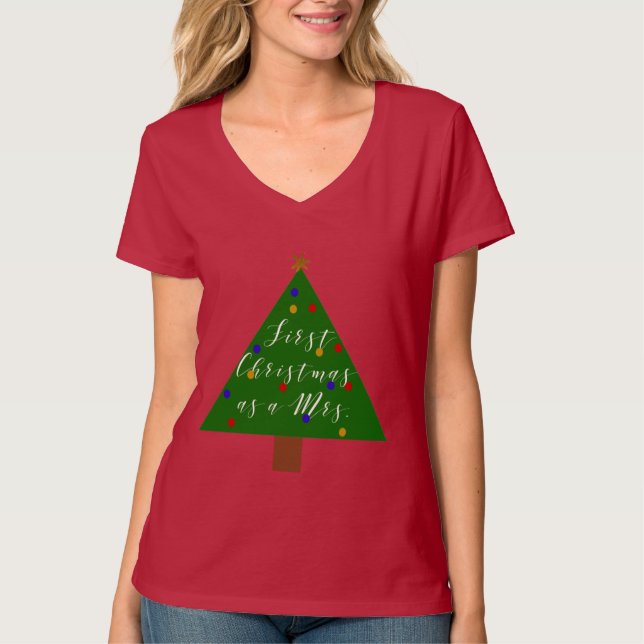 First Christmas as a Mrs. T-Shirt (Front)