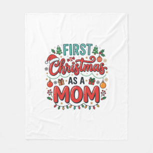 First Christmas As A Mum Holiday Design Fleece Blanket