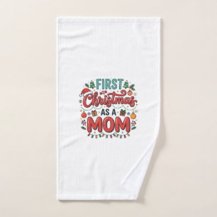 First Christmas As A Mum Holiday Design Hand Towel