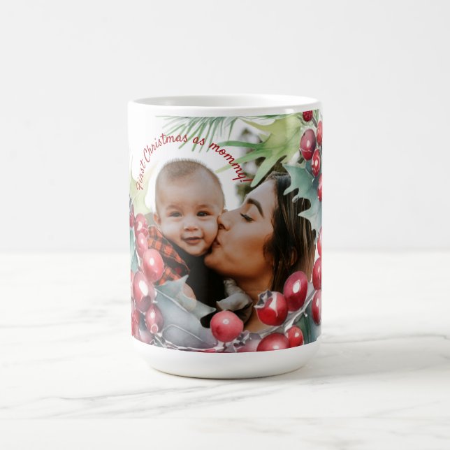 First Christmas As a Mum Personalised Photo Mug (Center)