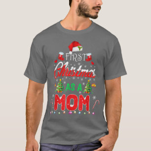 First Christmas As a Mum  Santa Hat Ugly Xmas 2021 T-Shirt