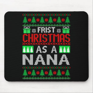 First Christmas As A Nana Santa Hat Ugly Xmas New Mouse Mat