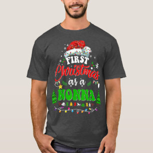 First Christmas As a Nonna Santa Hat Ugly Xmas 20 T-Shirt