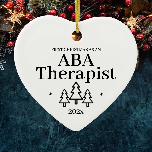 First Christmas As Aba Therapist Applied Behaviour Ceramic Tree Decoration (First Christmas As Aba Therapist Applied Behavior Ceramic Ornament
)