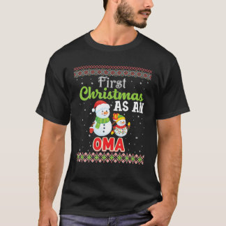 First Christmas As An Oma Family Matching Snowman T-Shirt