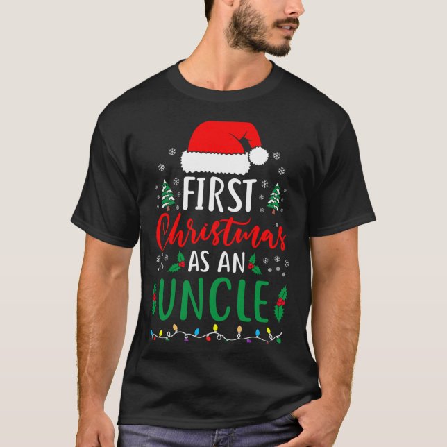 First Christmas As An Uncle New Parents Xmas Match T-Shirt (Front)