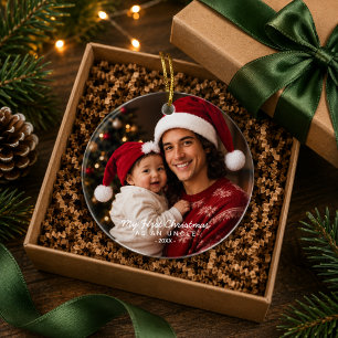 First Christmas as an Uncle Photo Keepsake Ceramic Tree Decoration