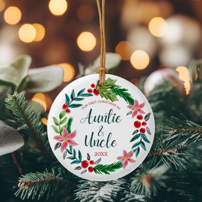 First Christmas as Auntie and Uncle  Ceramic Tree Decoration (Creator Uploaded)