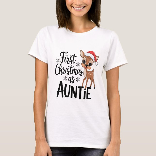First Christmas as Auntie Shirt | Festive  (Front)