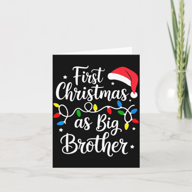 First Christmas As Big Brother Cute Holiday New Br Card (Front)