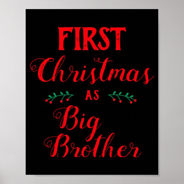 First Christmas As Big Brother Family Matching  Poster (Front)