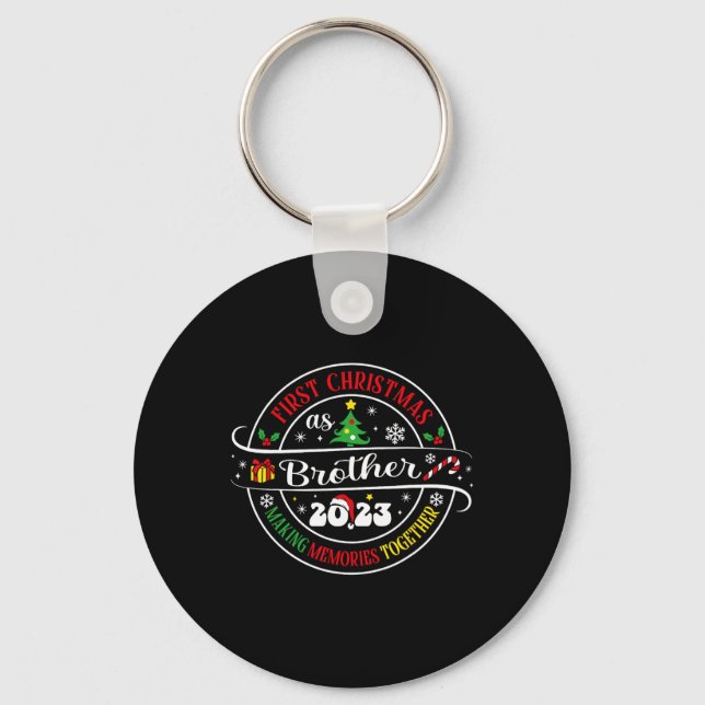 First Christmas As Brother 2023 Christmas Family X Key Ring (Front)
