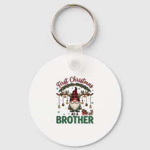 First Christmas As Brother Gnome Reindeer Sleigh Key Ring