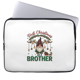 First Christmas As Brother Gnome Reindeer Sleigh Laptop Sleeve