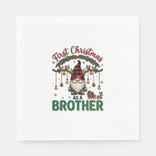 First Christmas As Brother Gnome Reindeer Sleigh Napkin