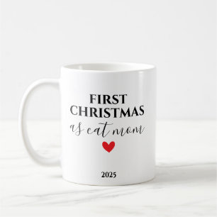 First Christmas as Cat Mom Personalized Holiday Coffee Mug