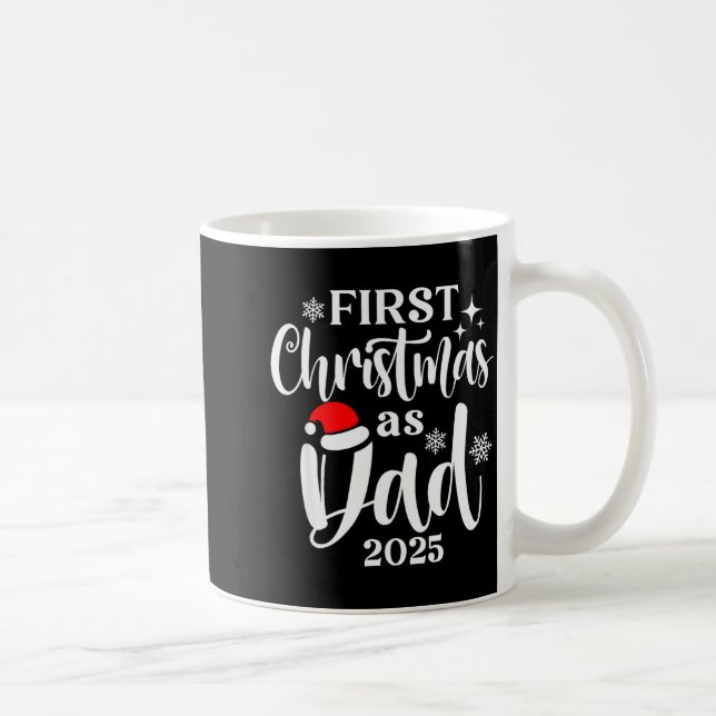 First Christmas As Dad 2025 Snowflake Xmas Family  Coffee Mug (Right)