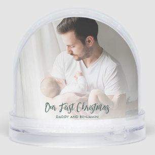 First Christmas as Dad and Baby Photos Custom Snowglobe