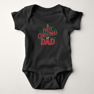 First Christmas As Dad Matching Christmas Baby Bodysuit