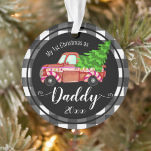 First Christmas as Daddy Red Truck Ornament