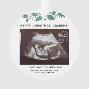 First Christmas as Grandma Baby Sonogram Keepsake Ornament