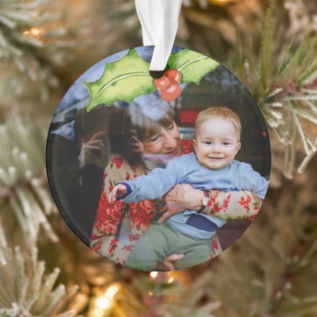 First Christmas as Grandma Grandparents Baby Photo Ornament (Tree)