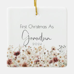 First Christmas As Grandma Holiday Ornament 