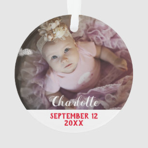 First Christmas as Grandma red & white with photo Ornament