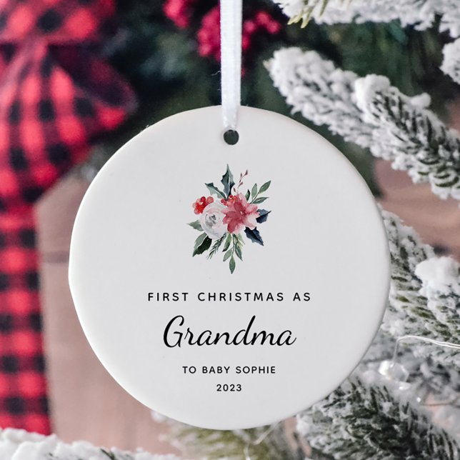 First Christmas as Grandma | Simple and Elegant Ceramic Tree Decoration