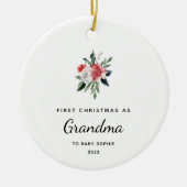 First Christmas as Grandma | Simple and Elegant Ceramic Tree Decoration (Front)