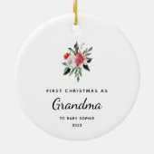 First Christmas as Grandma | Simple and Elegant Ceramic Tree Decoration (Back)