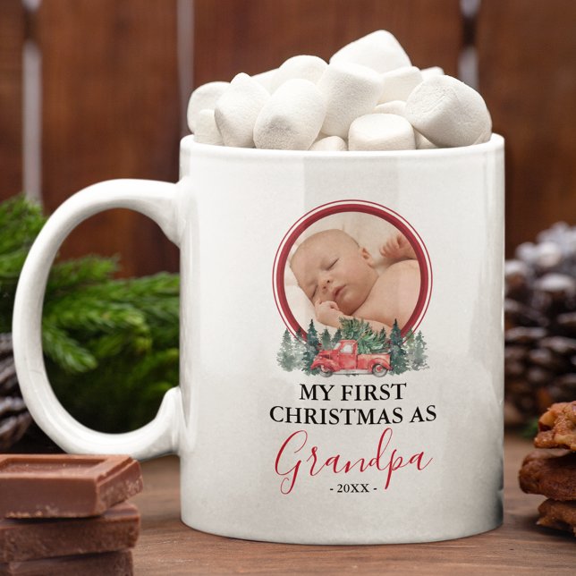 First Christmas as Grandpa Photo Coffee Mug (Creator Uploaded)