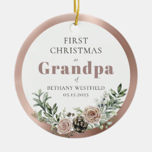 First Christmas as Grandpa Photo Keepsake Ceramic Tree Decoration