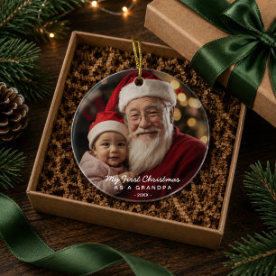 First Christmas as Grandpa Photo Ornament