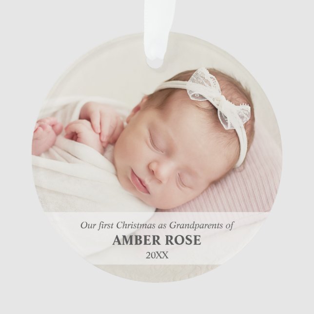 First Christmas as Grandparents 2 photos Ornament (Front)