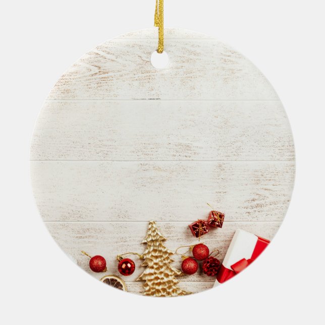 First Christmas as Grandparents Ceramic Tree Decoration (Back)