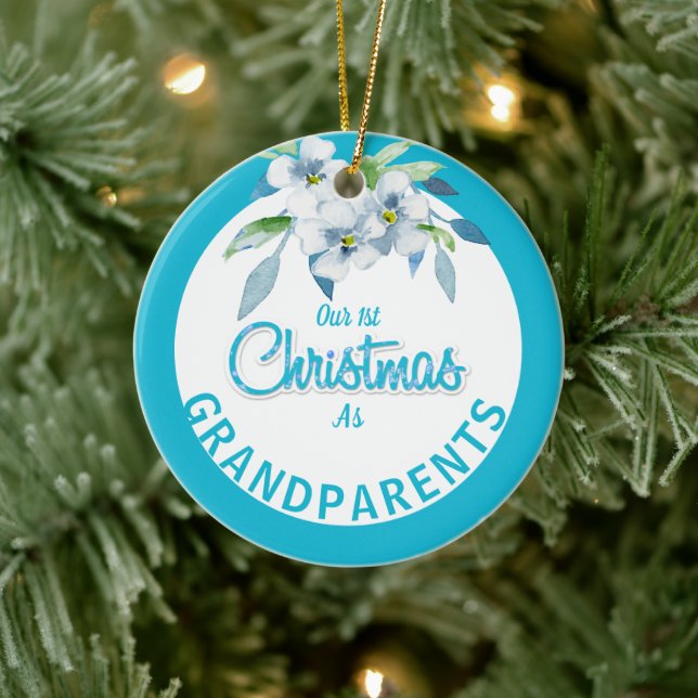 First Christmas as Grandparents Ceramic Tree Decoration (Tree)