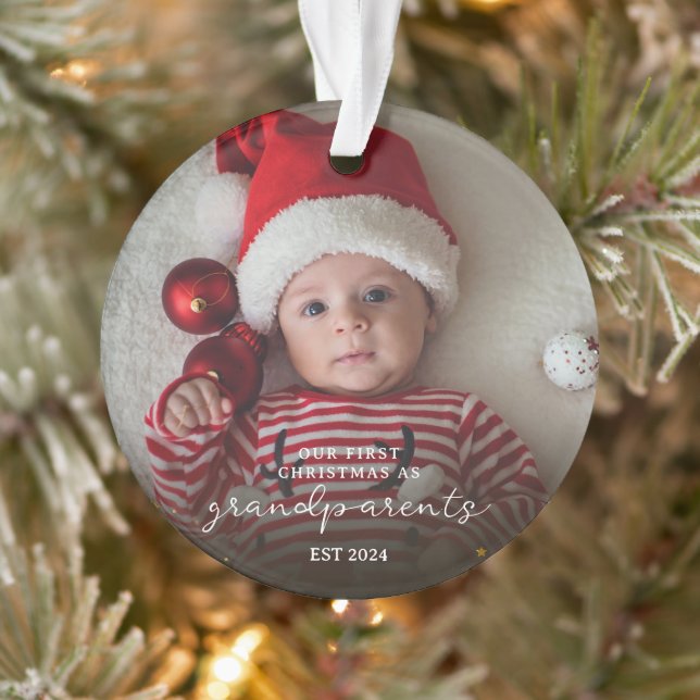 First Christmas as Grandparents Christmas family  Ornament (Tree)