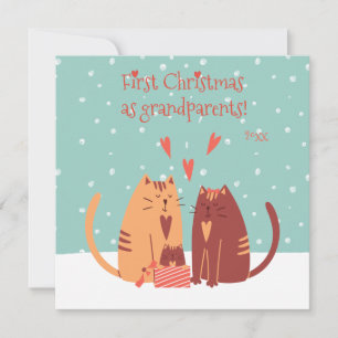 First Christmas as Grandparents! Cute Cats Holiday Card