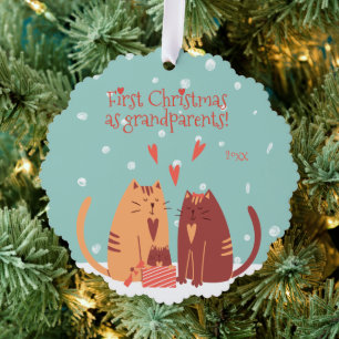 First Christmas as Grandparents! Cute Cats  Tree Decoration Card