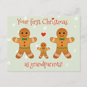 First Christmas as Grandparents - Gingerbread Men Postcard