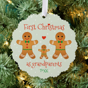 First Christmas as Grandparents - Gingerbread Men Tree Decoration Card