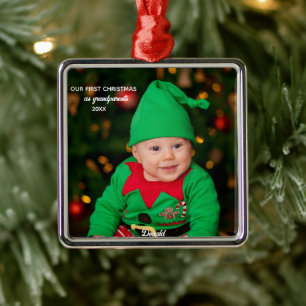 First Christmas as Grandparents - Metal Ornament