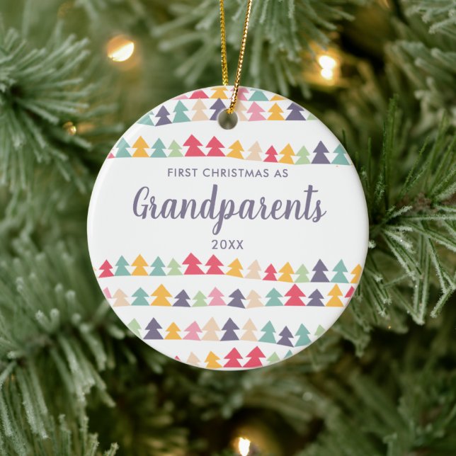 First Christmas As Grandparents Personalised Trees Ceramic Tree Decoration (Tree)