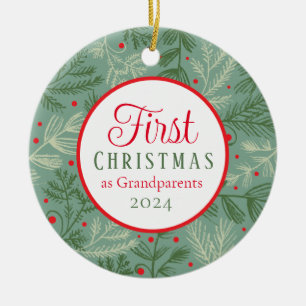 First Christmas As Grandparents Photo  Ceramic Tree Decoration