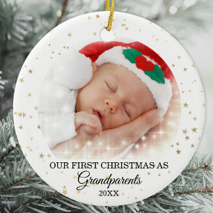 First Christmas As Grandparents Photo Ceramic Tree Decoration